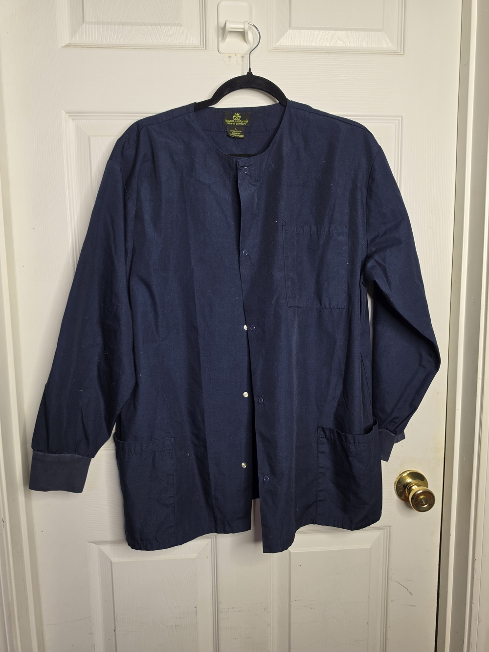 Women's Navy Lightweight Snap-Front Scrub Jacket